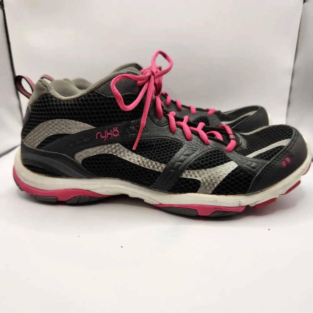 Black/Pink/White Ryka Women's Enhance 2 Sneaker Shoe Size 8.5M